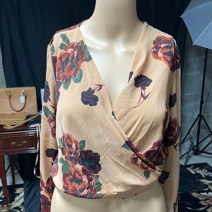 Charlotte Russe chiffon crop blouse